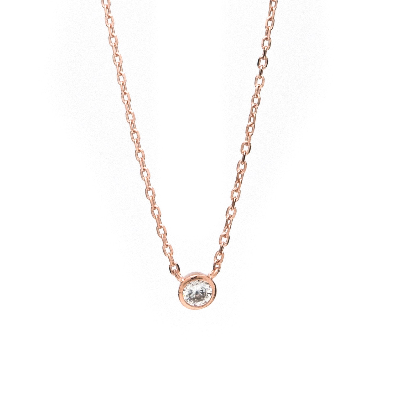 petits pendentifs design de  or roseplaqués zircon