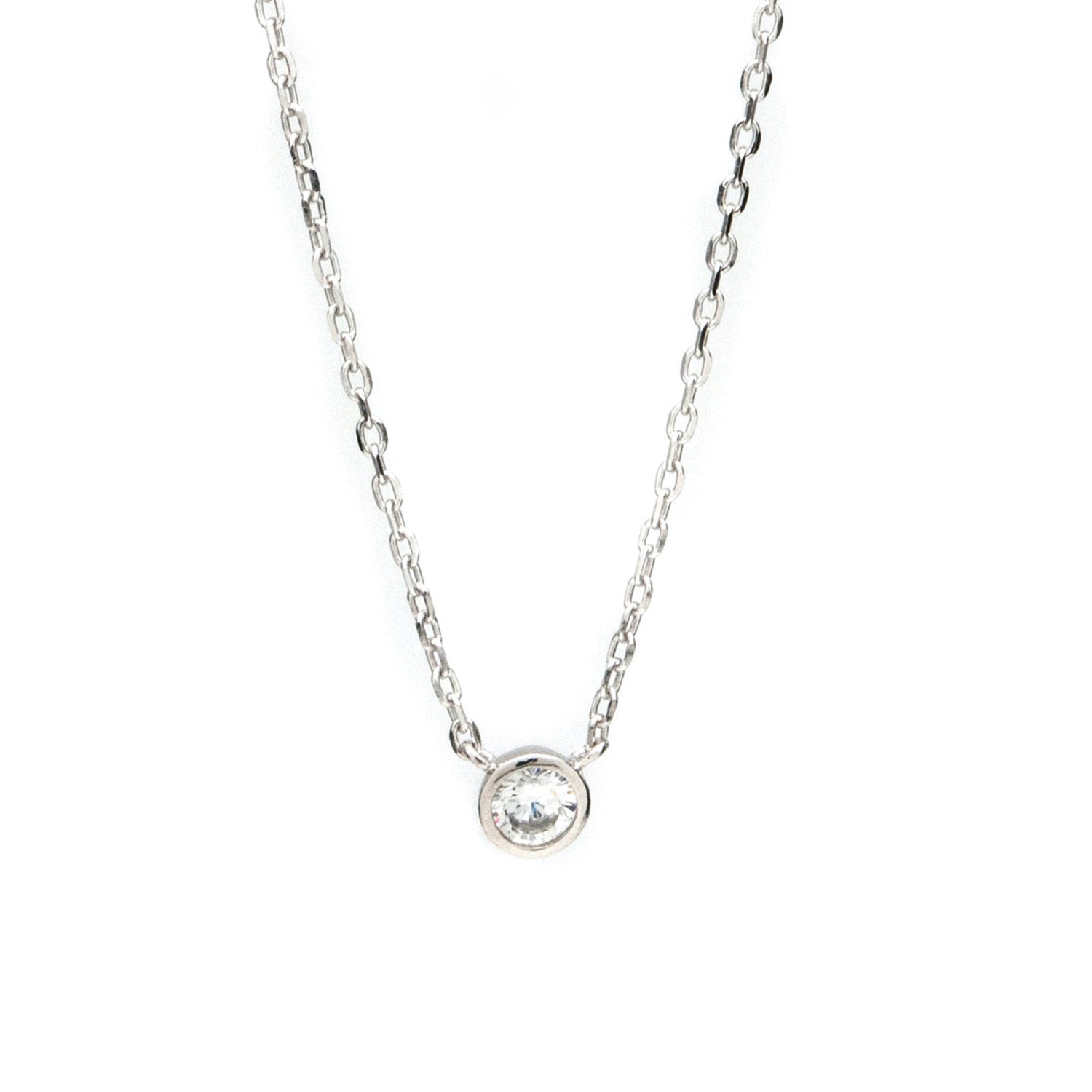 Colgantes pequeños diseño de circonita y plata lisa