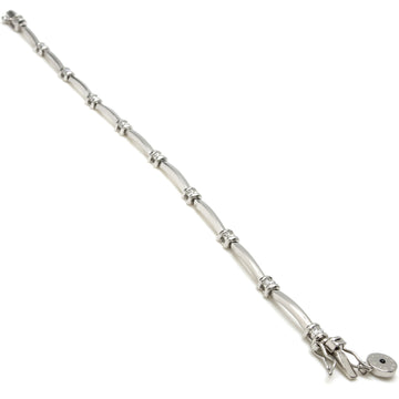 Pulseras finas de plata diseño circonita intercalada