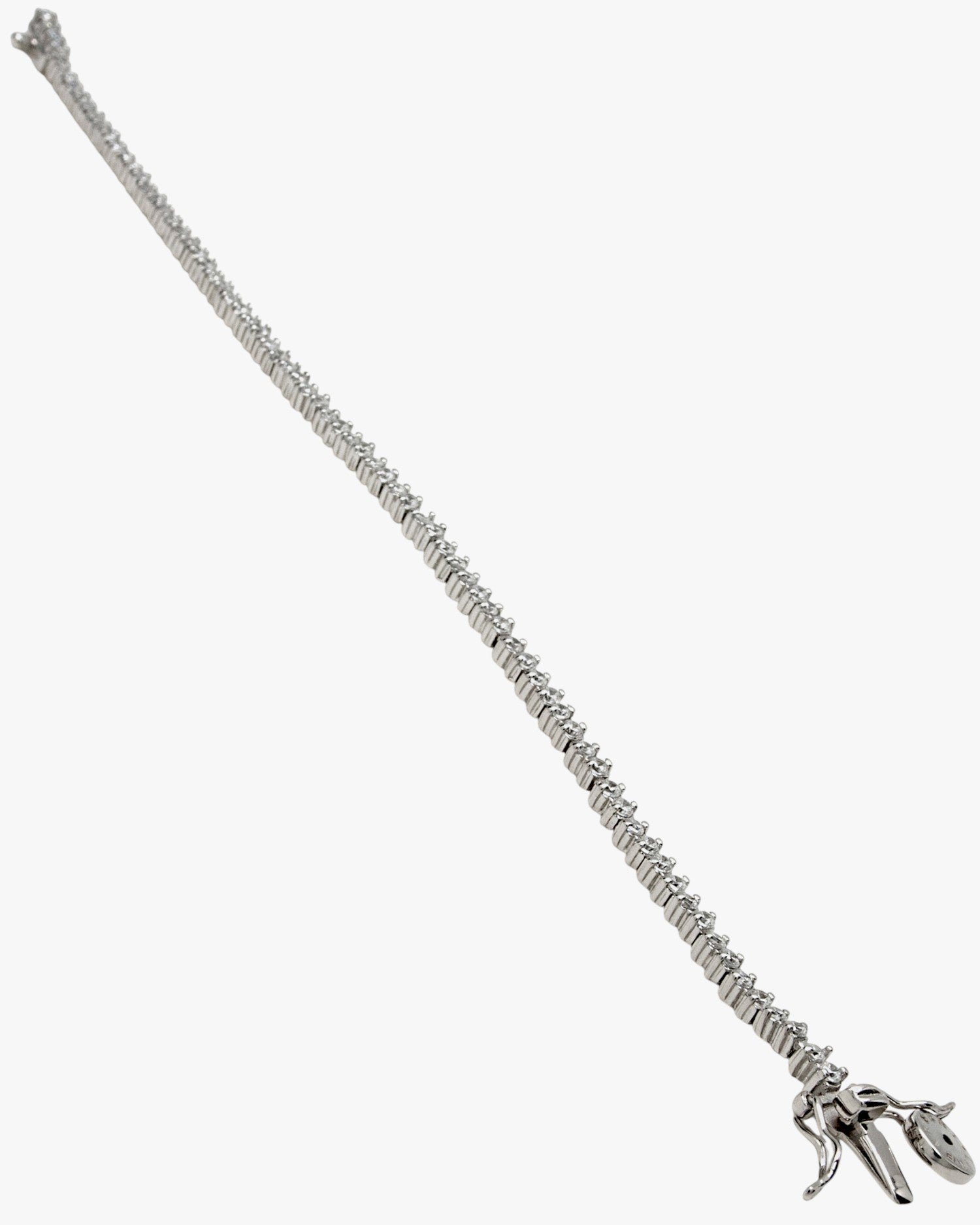Pulseras riviere de plata tira de circonitas talla redonda