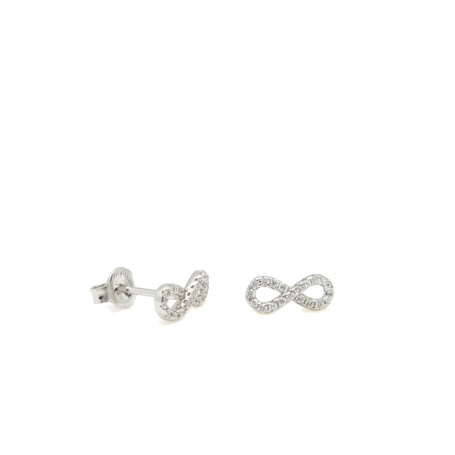 Boucles d'oreilles brillants petits motif infini avec zircons