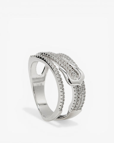 Anillos circonitas diseño hebilla varios carriles