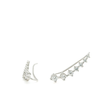 Pendientes trepadores de plata mujer diseño con circonitas