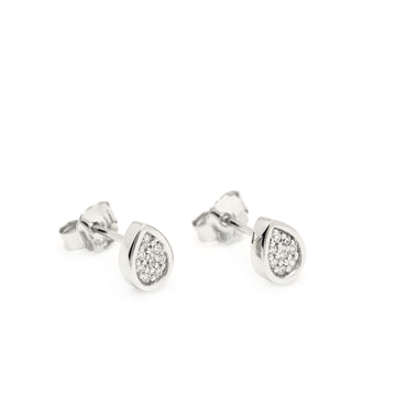 Pendientes pequeños de plata brillantes plata motivo gota