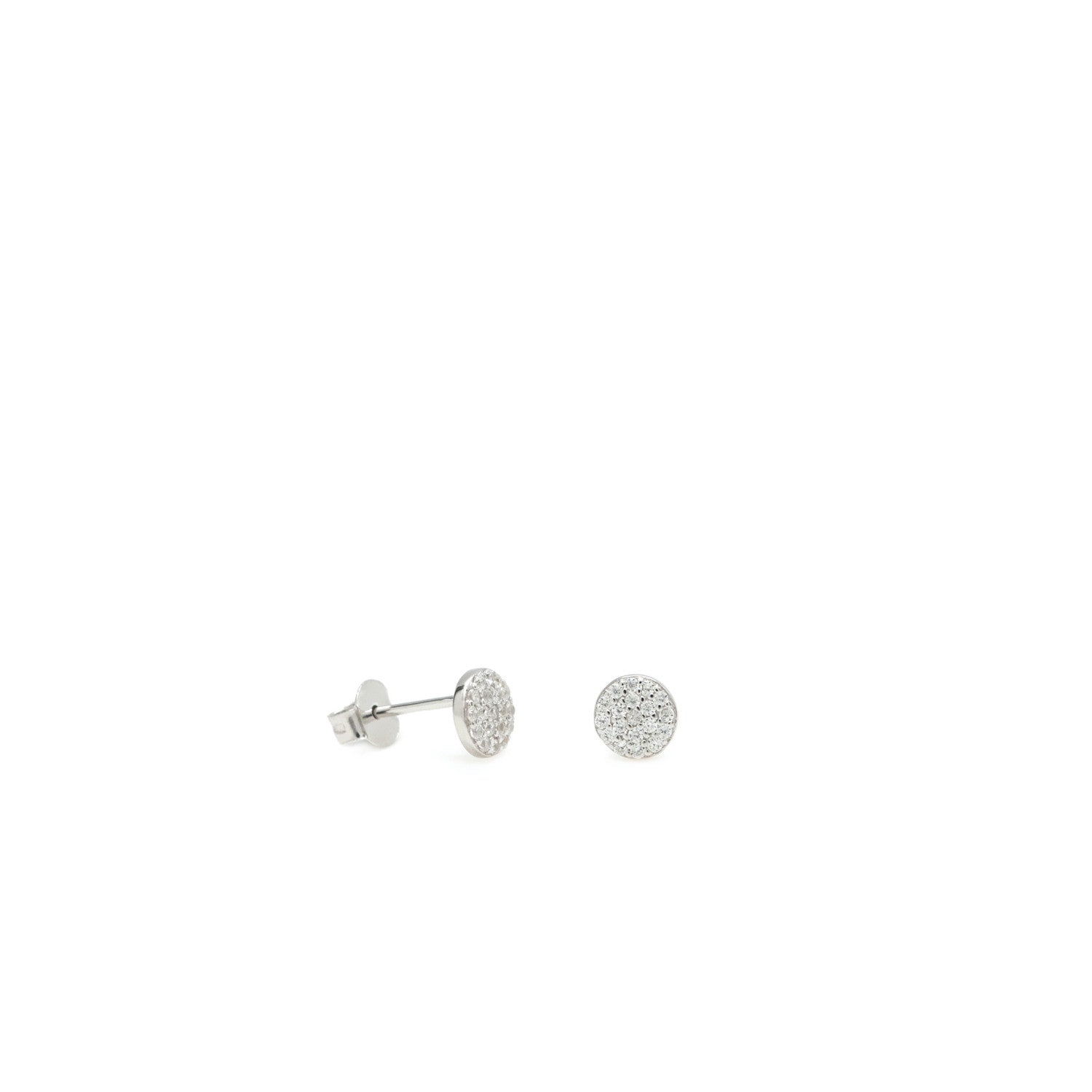 Boucles d'oreilles petits brillants argent motif mini cercle