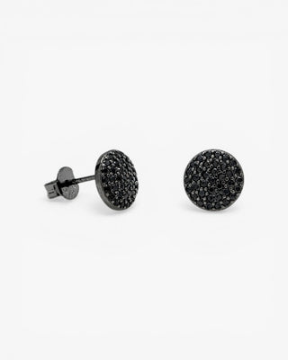 Boucles d'oreilles à petit motif circulaire scintillant avec placage ruthénium