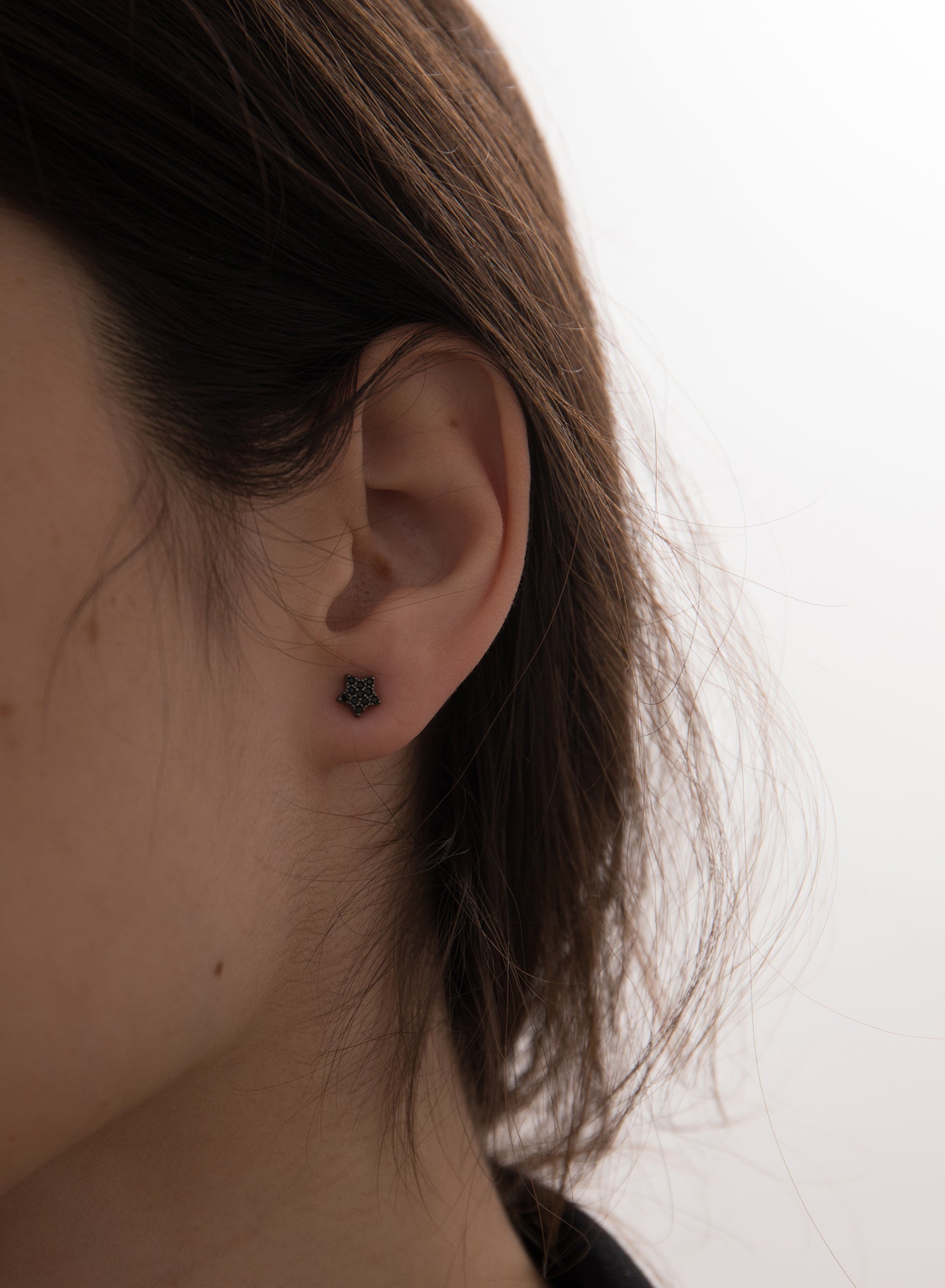 earrings brilliant small plated in ruthenium motive mini star