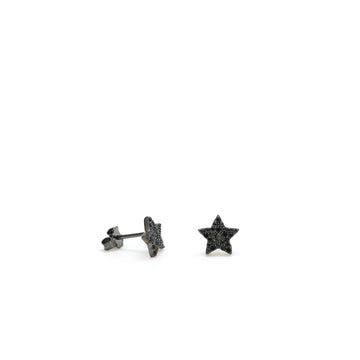 Pendientes brillantes pequeños motivo estrella y baño de rutenio