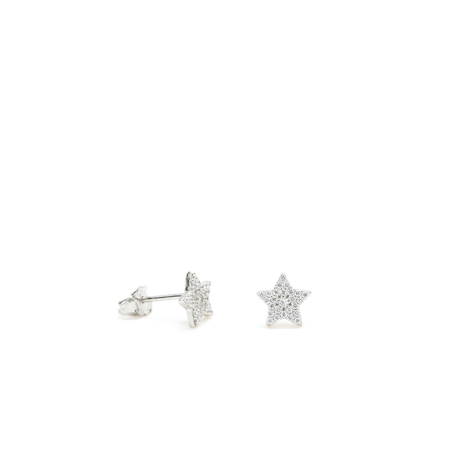 Boucles d'oreilles brillants petits motif étoile et zircons
