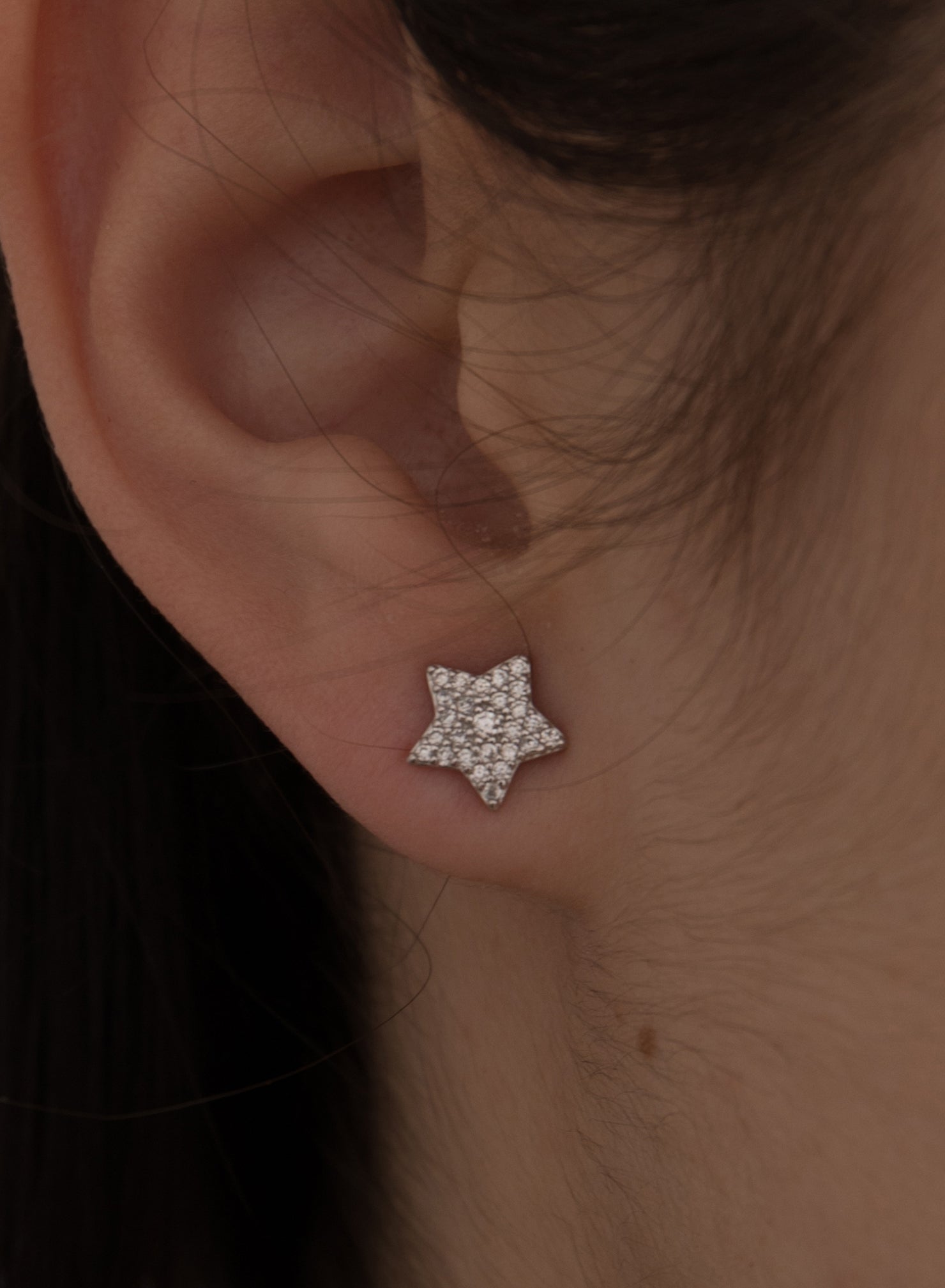 Boucles d'oreilles brillants petits motif étoile et zircons