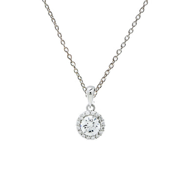 Colgante brillante con cuarzo adamantino talla redonda