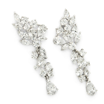 Pendientes novia plata y circonitas con distintas tallas