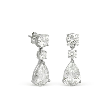 Small monochrome bridal earrings with cubic zirconia