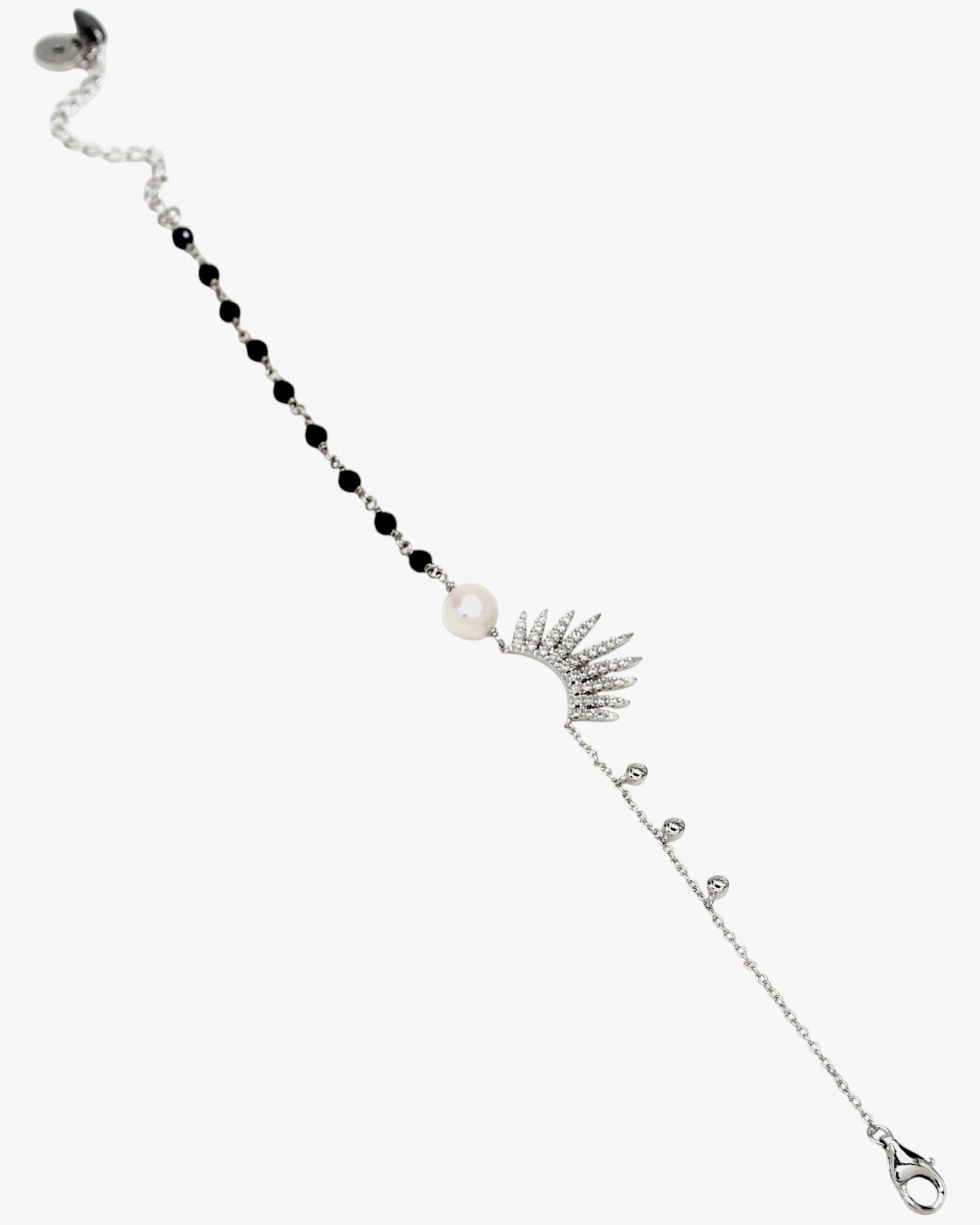 Bracelets délicats en argent à motif irrégulier et zirconiums cubiques