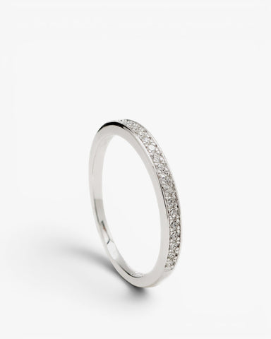 Bagues classiques en argent fin ornées de zirconiums cubiques