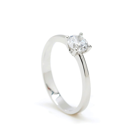 bague solitaire design de quartz adamantine central