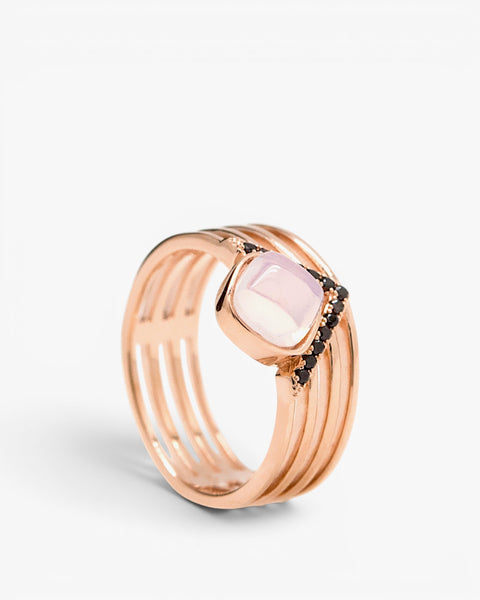 Rings with diamond-shaped stones and cubic zirconia