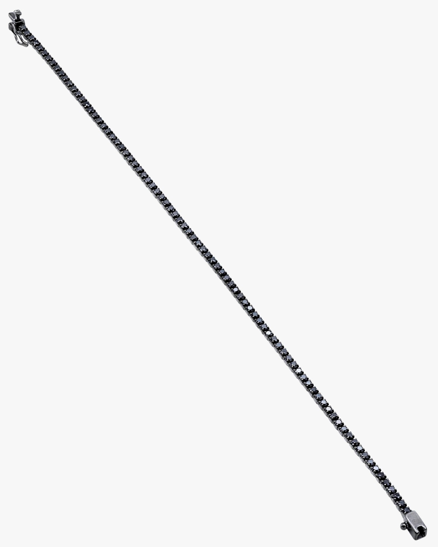 Riviere bracelet ruthenium plating black zircons in princess size