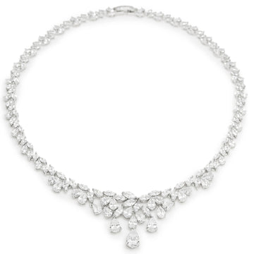 Colliers de fête en argent, motif floral rigide