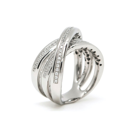 Bague triple en zircon cubique à trois branches croisées