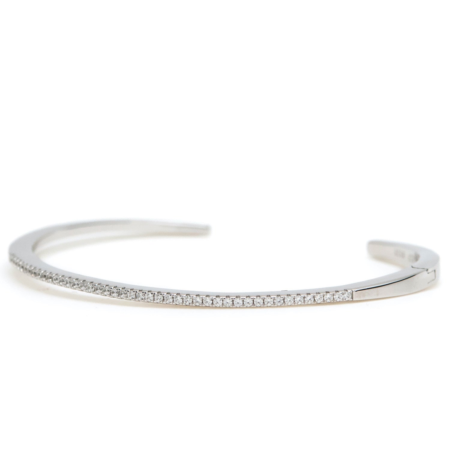 Pulsera esclava de plata diseño slim circonitas