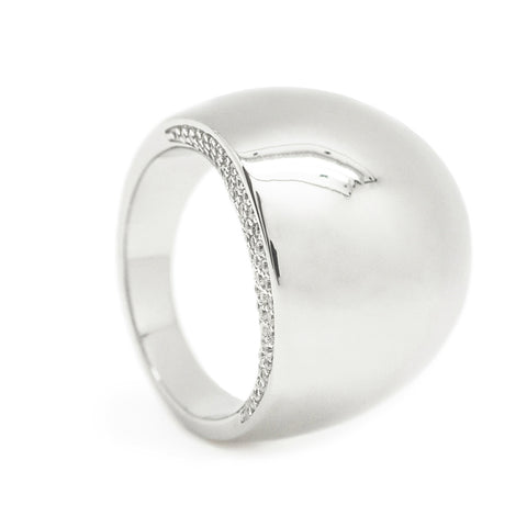 Bagues larges, forme ronde avec zircon cubique sur le côté