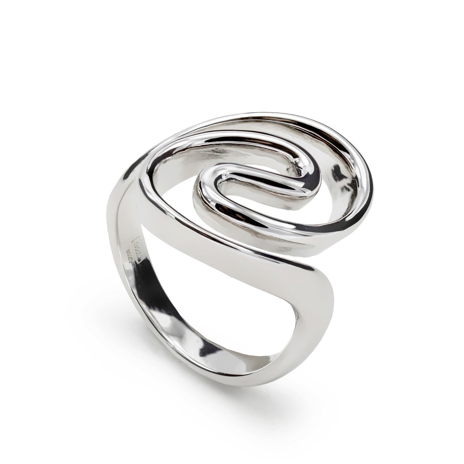 Anillos de diseño líquido con curvas y ancho