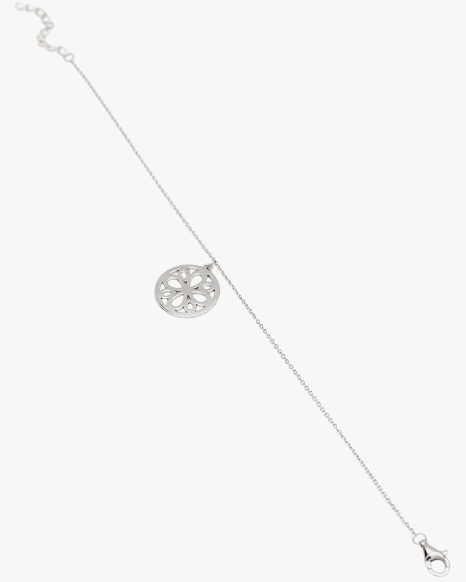 Bracelets avec pendentifs en argent, motif floral circulaire