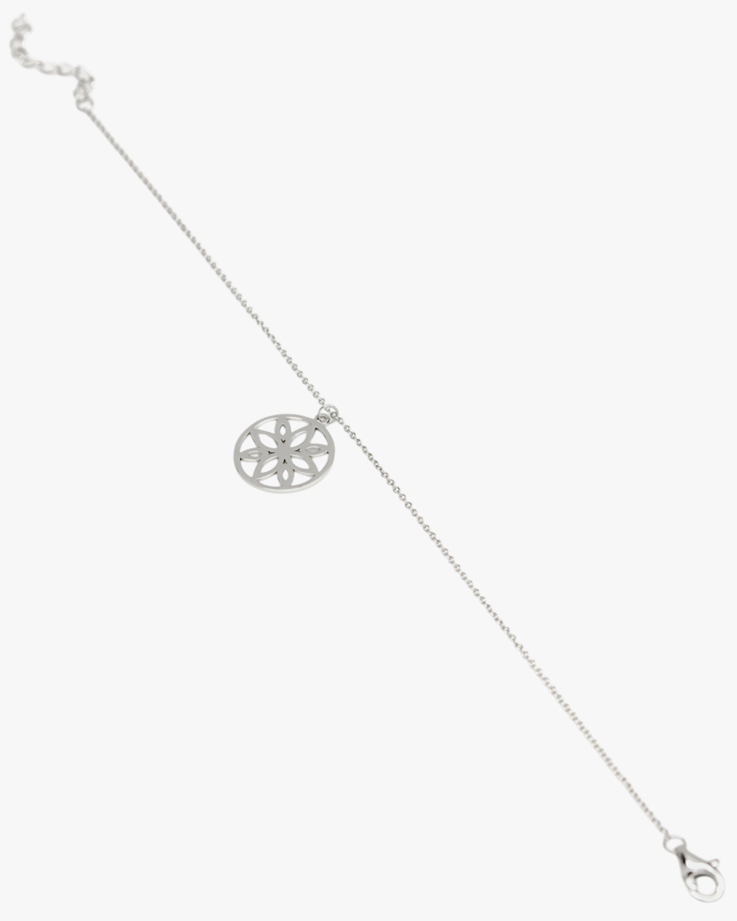 Bracelets avec pendentifs en argent, motif marguerite circulaire
