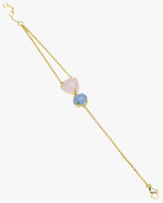 Pulseras con piedras de plata diseño bubble bañado en oro