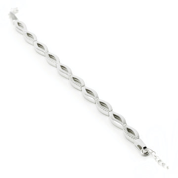 Pulsera eslabones plata diseño entrelazado ovalado