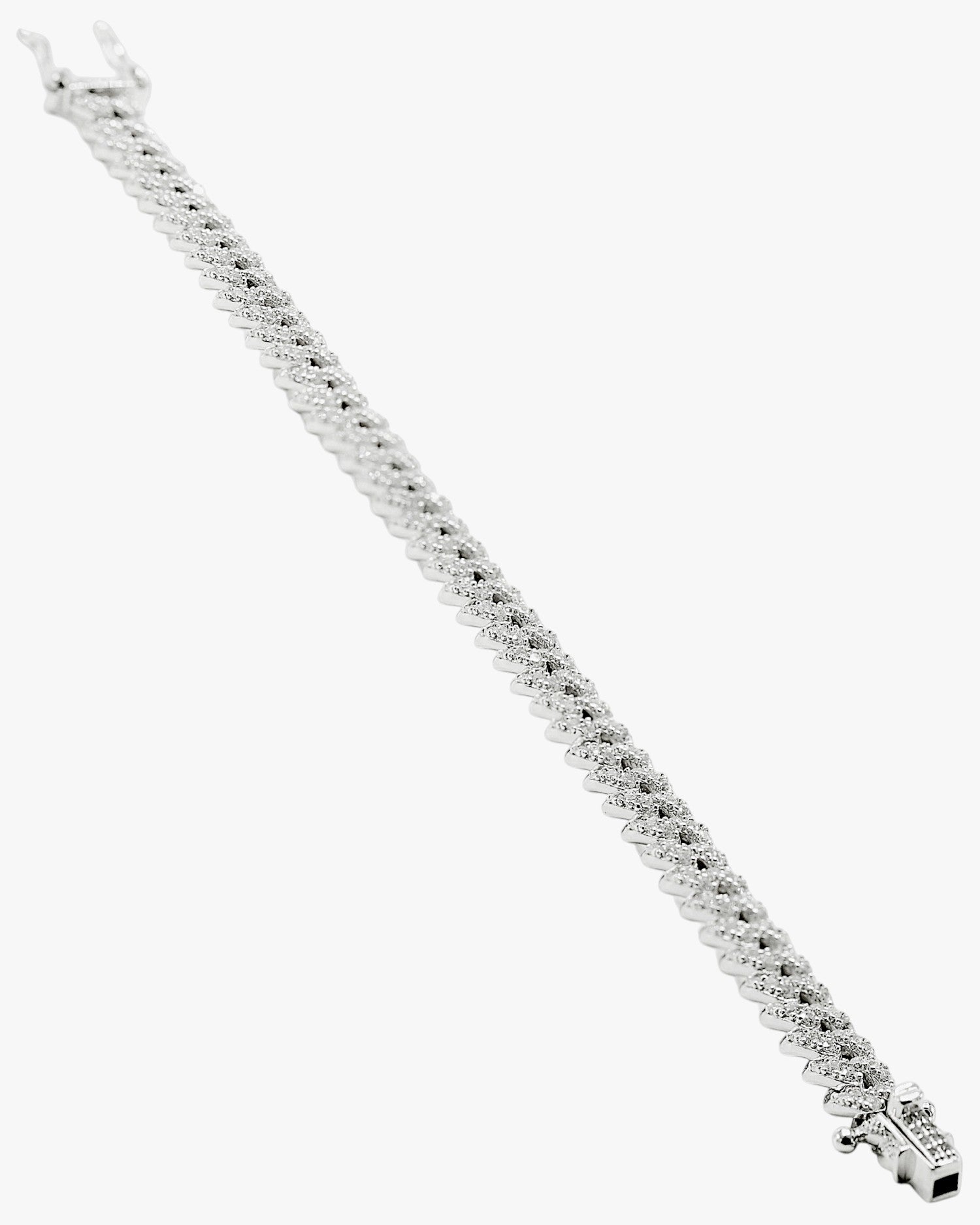 Sparkling silver bracelets with full cubic zirconia setting
