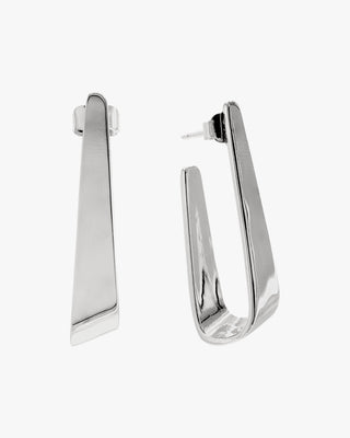 Pendientes originales de plata diseño grueso y líquido