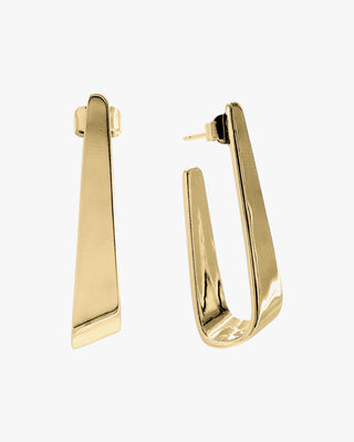 Pendientes originales de plata diseño grueso y líquido bañado en oro