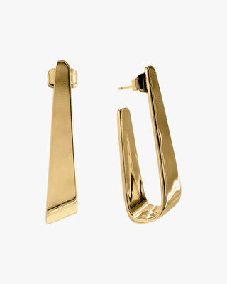 Pendientes originales de plata diseño grueso y líquido bañado en oro