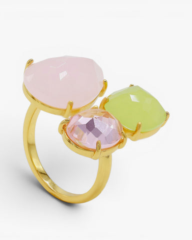 Anillos con piedras en plata triple motivo
