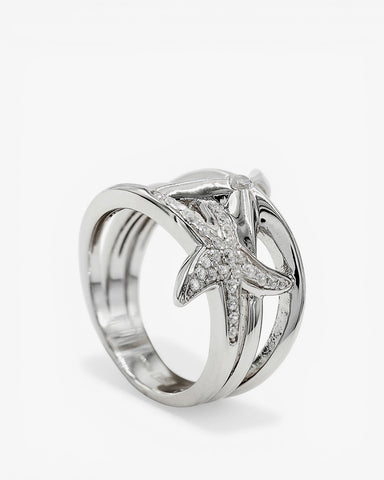 Anillos grandes en plata doble motivo de estrella