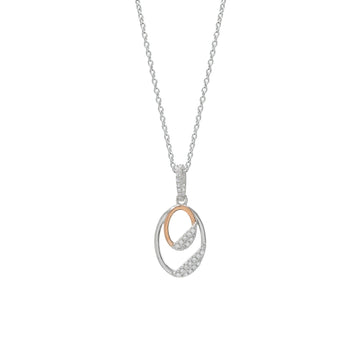 Colgantes bicolor de plata con doble motivo circular