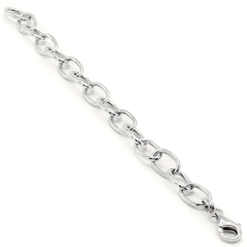Silver link bracelet with smooth chain design