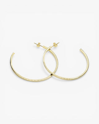 Large square hoop earrings, gold plated