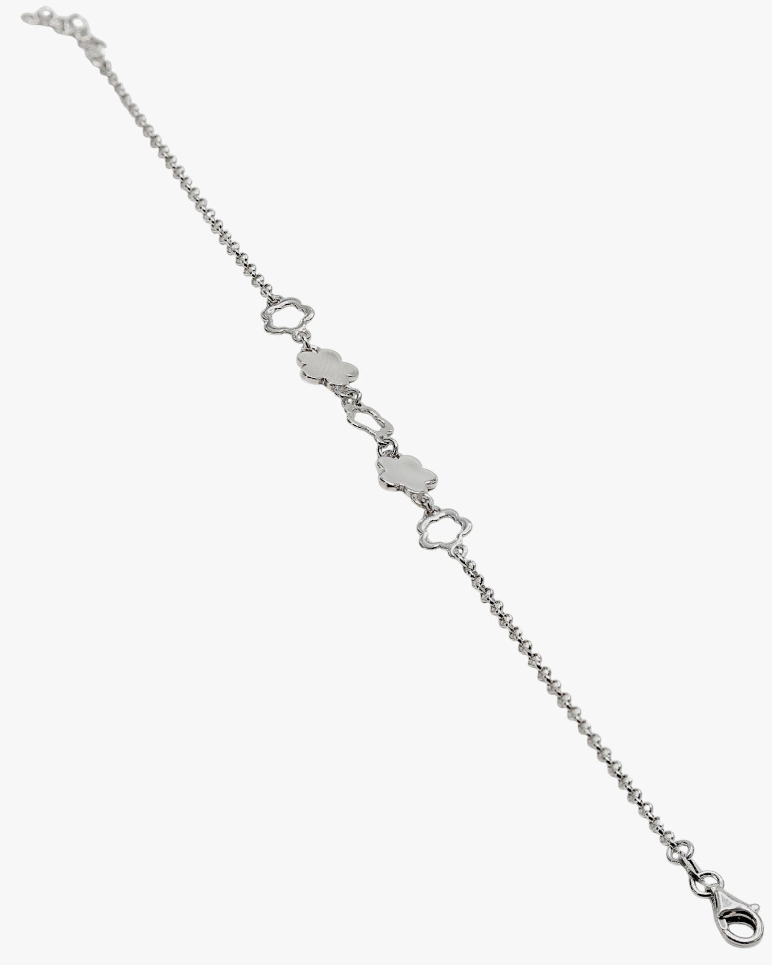 Bracelet en argent pour enfant avec motif floral