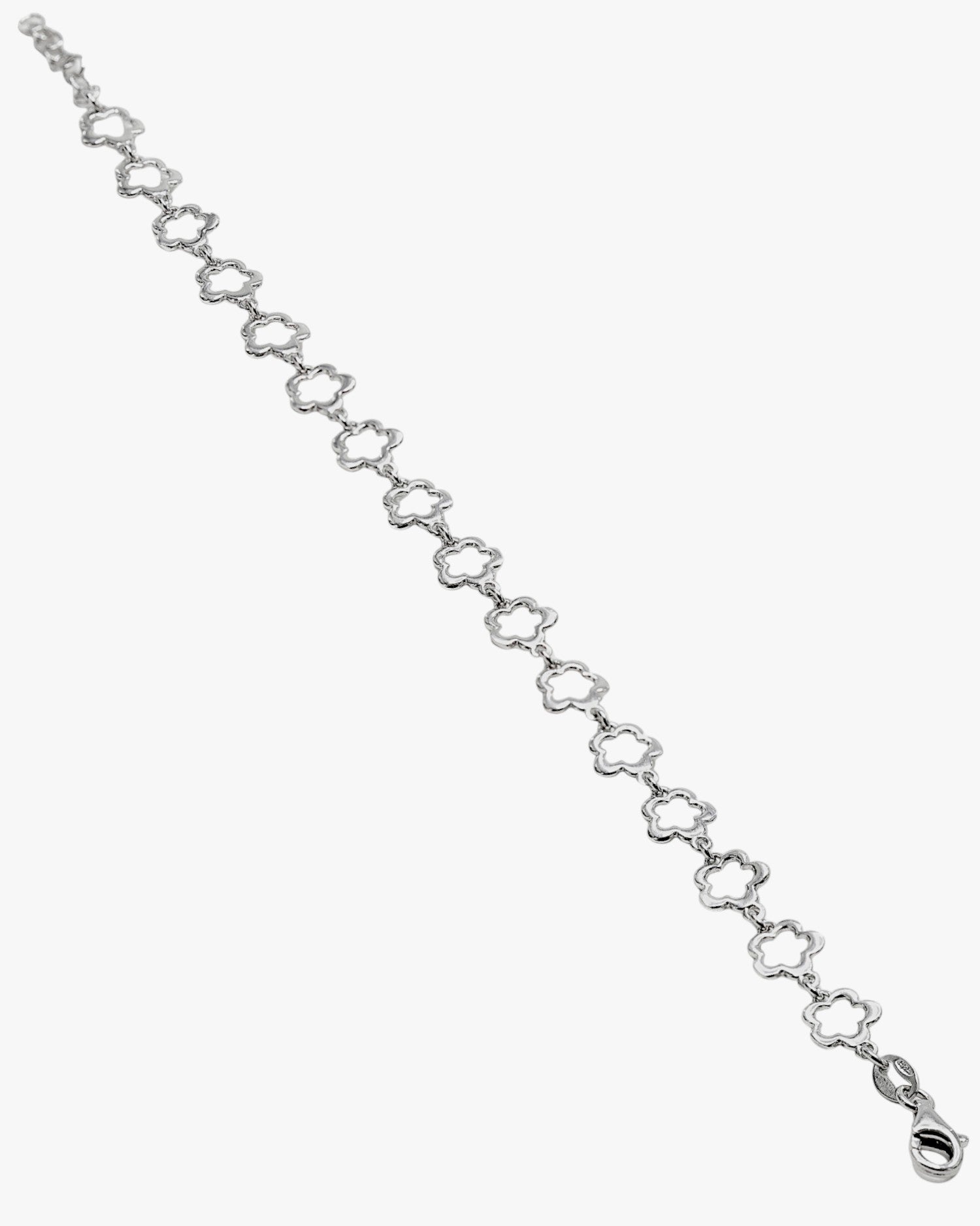 Bracelet en argent pour enfant à motif floral