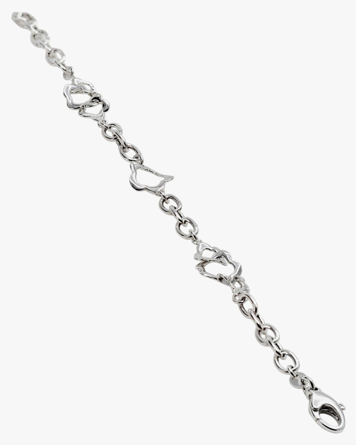 Bracelets en argent à maillons de conception fine avec motifs floraux