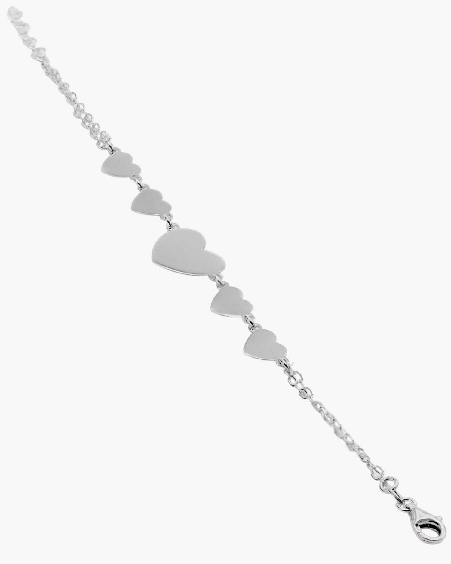 Bracelets fins en argent lisse avec un motif de cœur