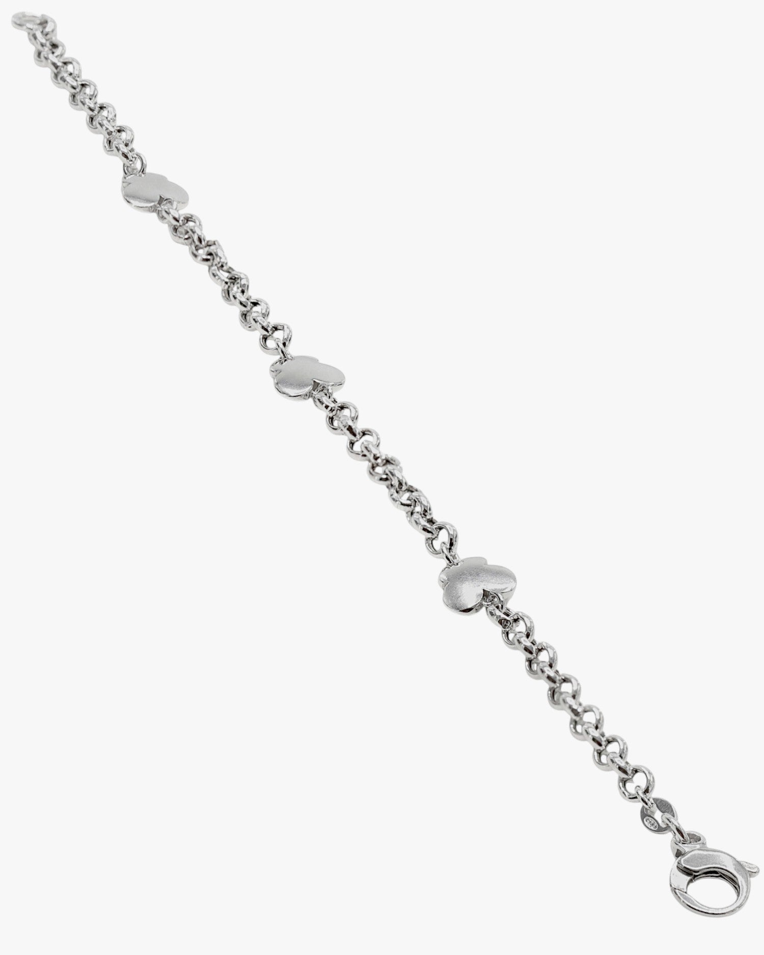 Bracelets fins en argent lisse avec un motif à triple papillon