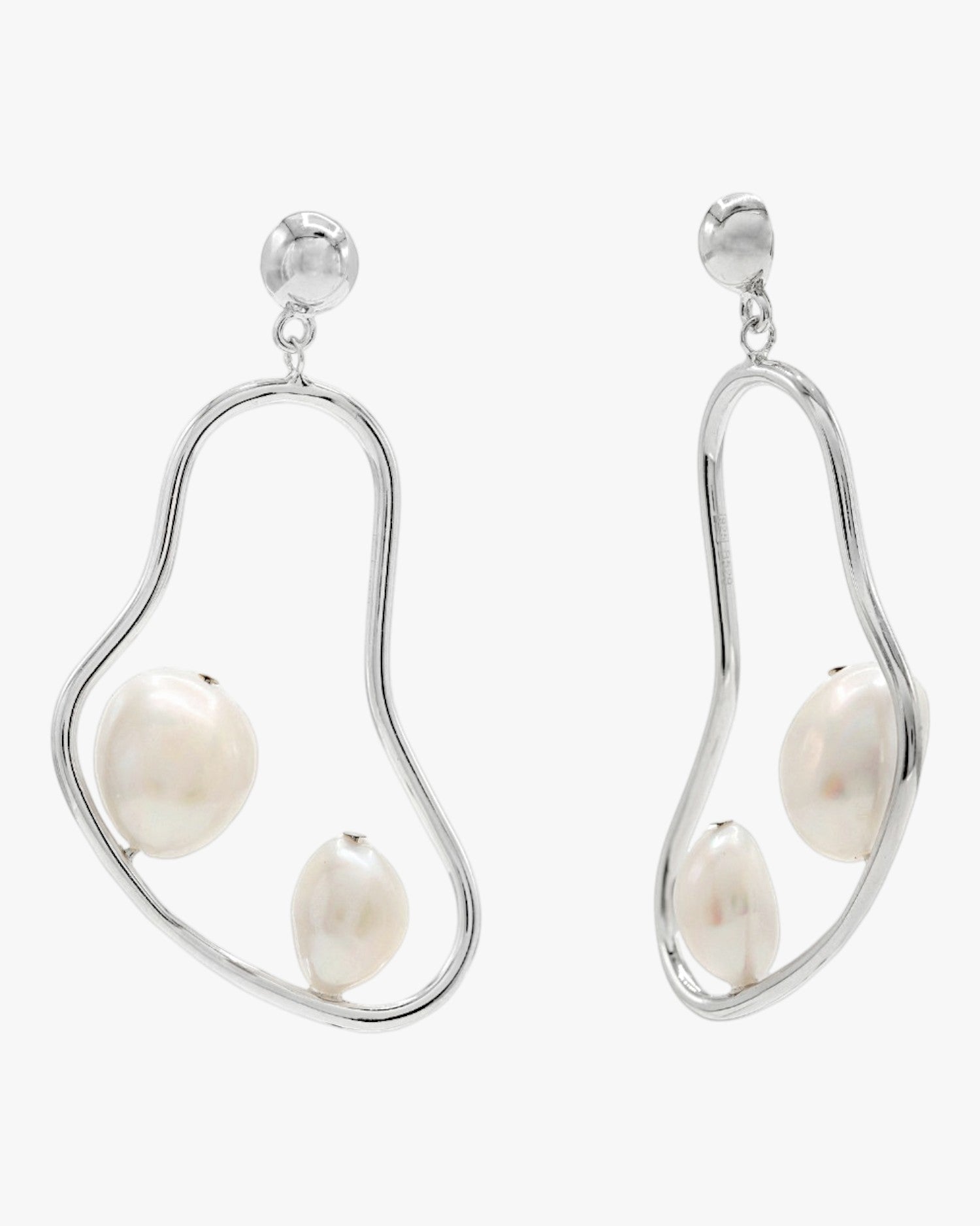 Pendientes perla colgante diseño de pera irregular