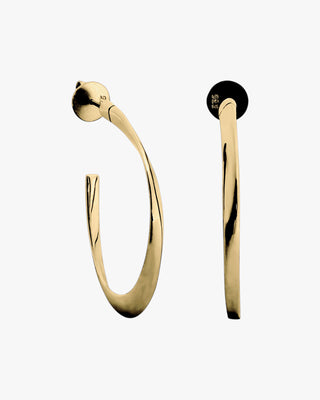 Pendientes aro de plata diseño abierto y ovalado bañado en oro