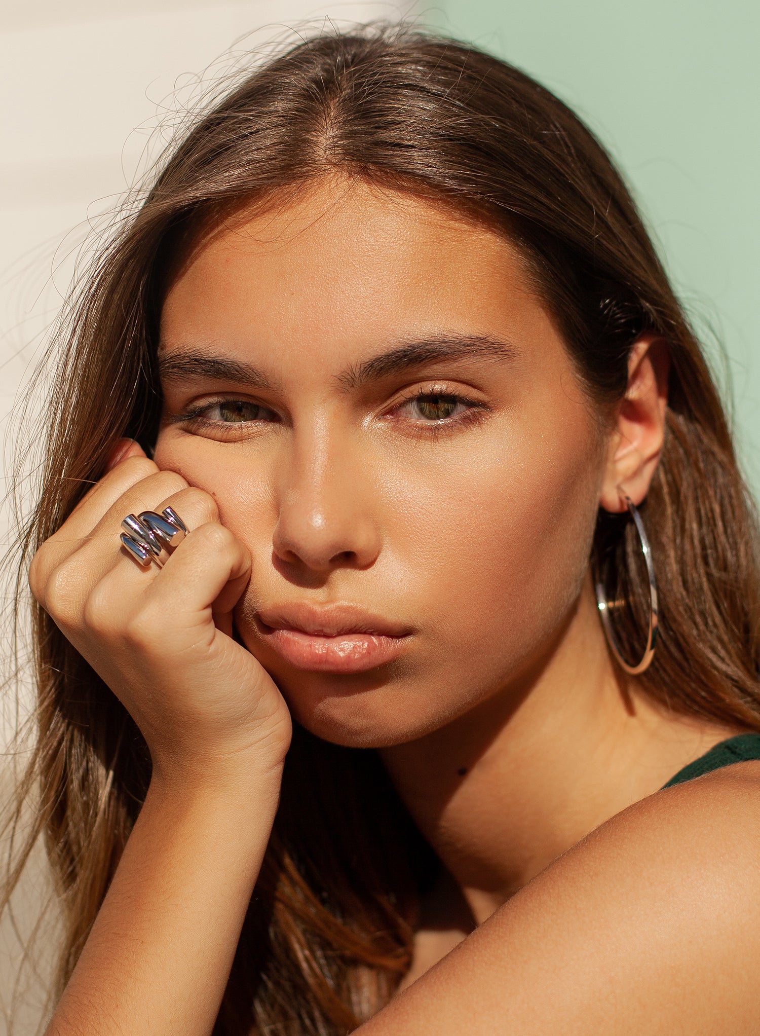 Anillos grandes en plata diseño grueso y entrelazado