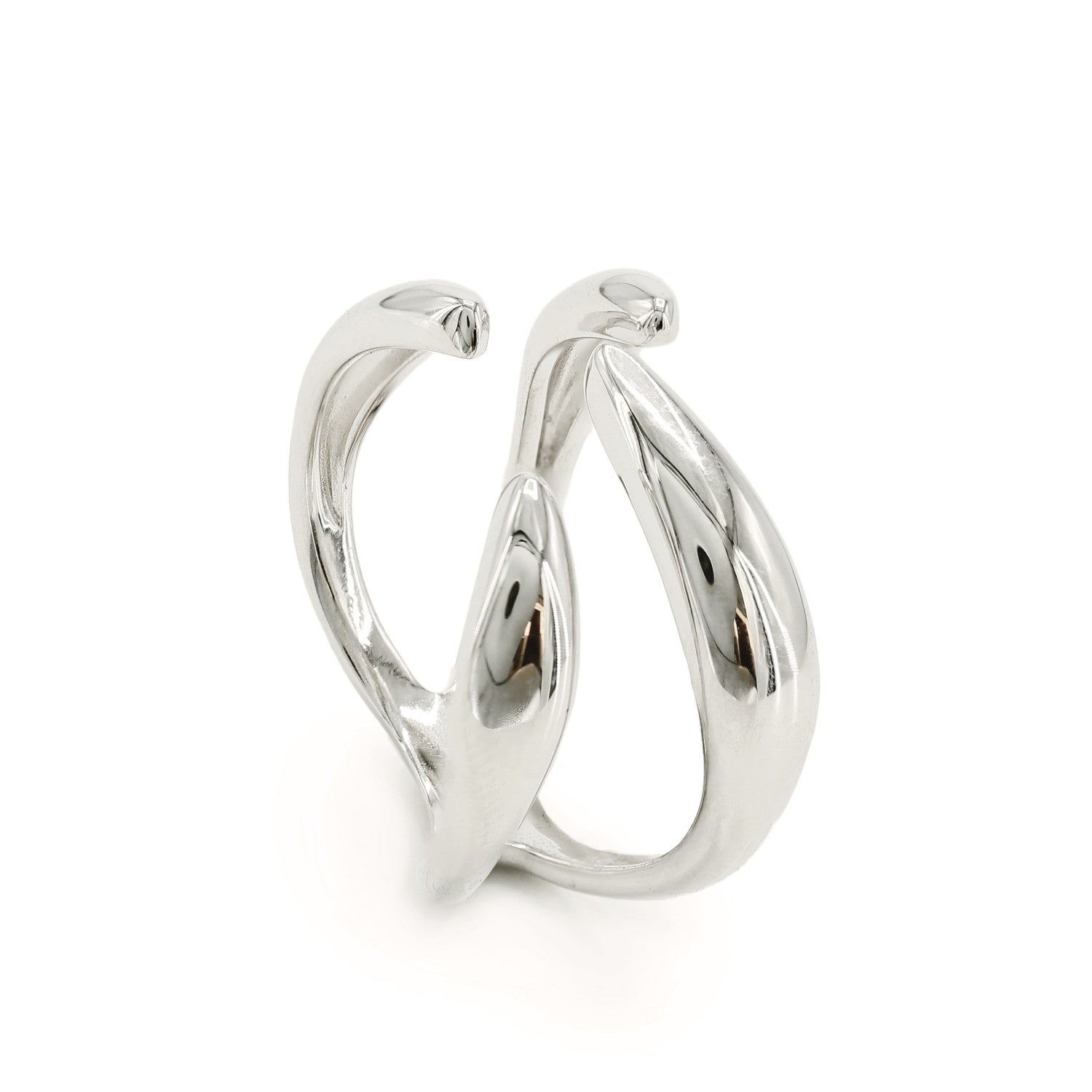 Rings of design open style claw in smooth silver