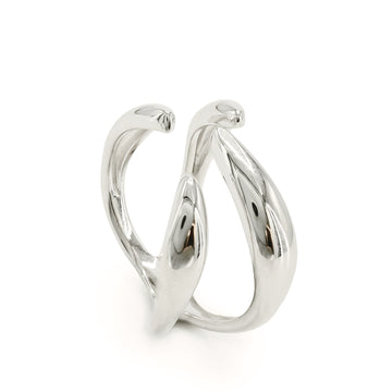 Anillos de diseño abierto estilo garra en plata lisa